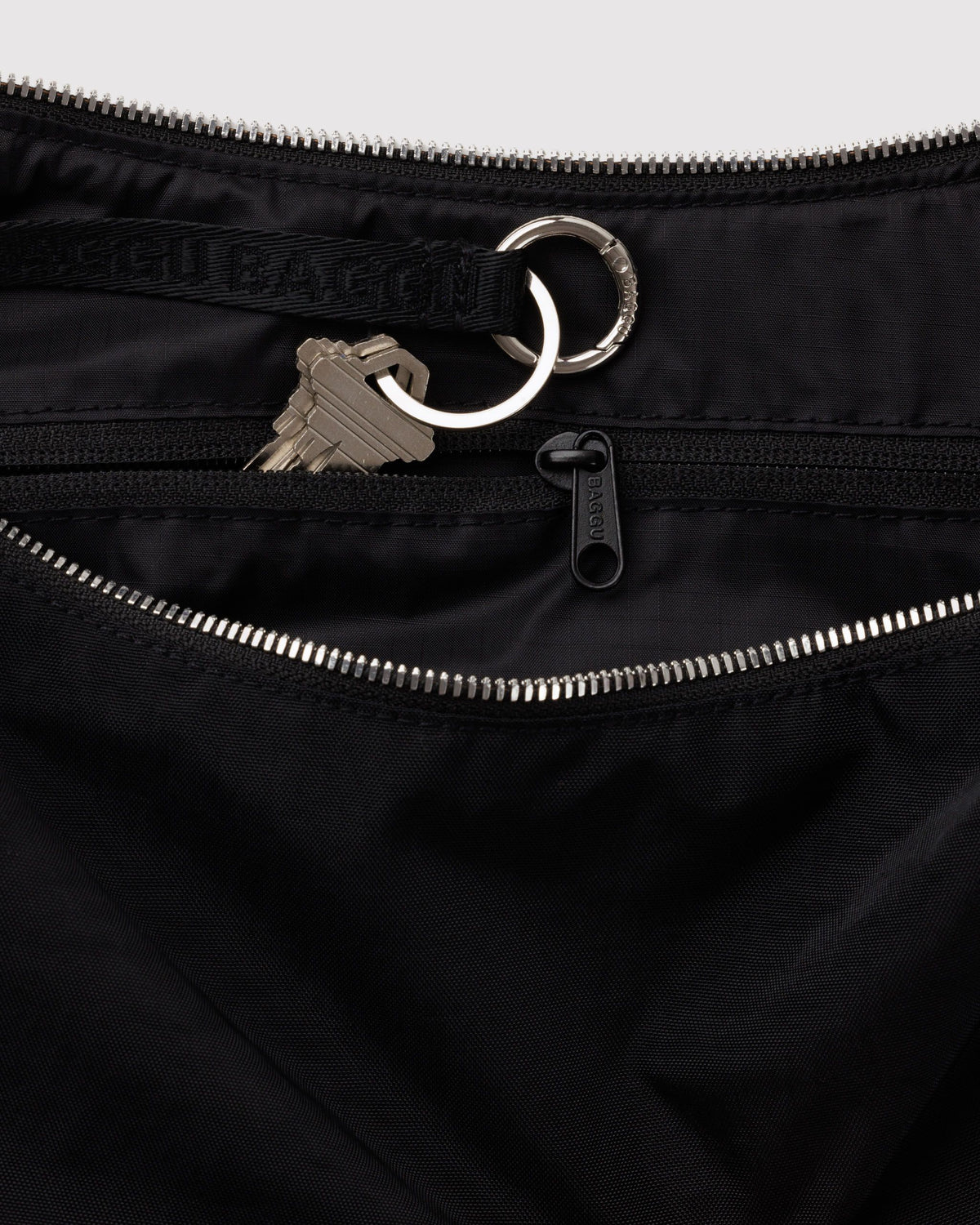 Medium Nylon Crescent Bag, Studs