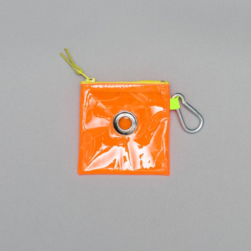 Neon Vinyl Waste Pouch, Orange/Yellow