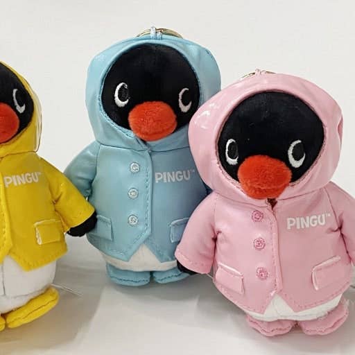 Pingu Raincoat Plush Keychain, Yellow