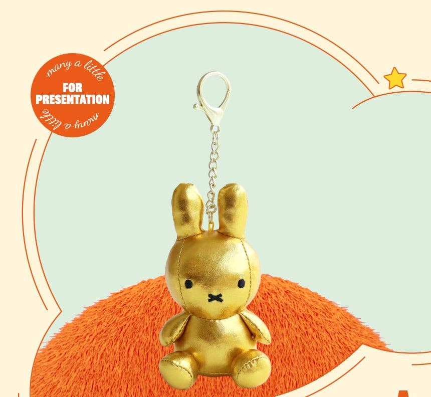 Miffy Plush Keychain, Gold
