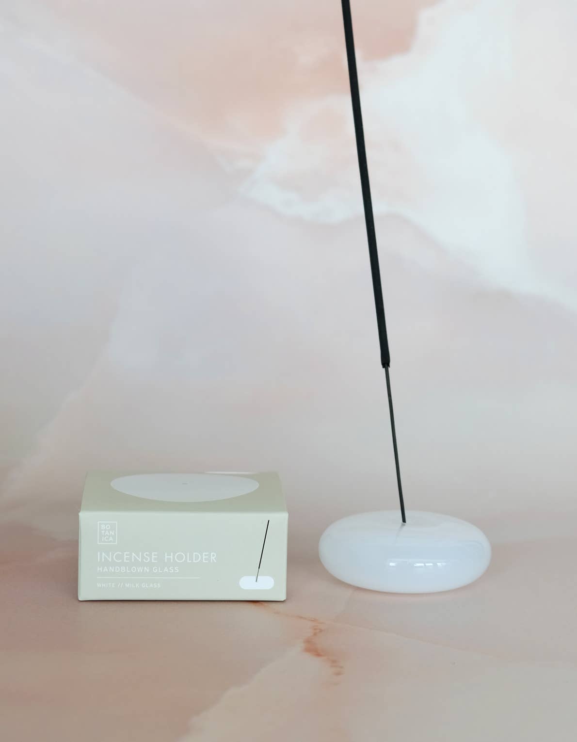 Bubble Incense Holder, White Milk Glass