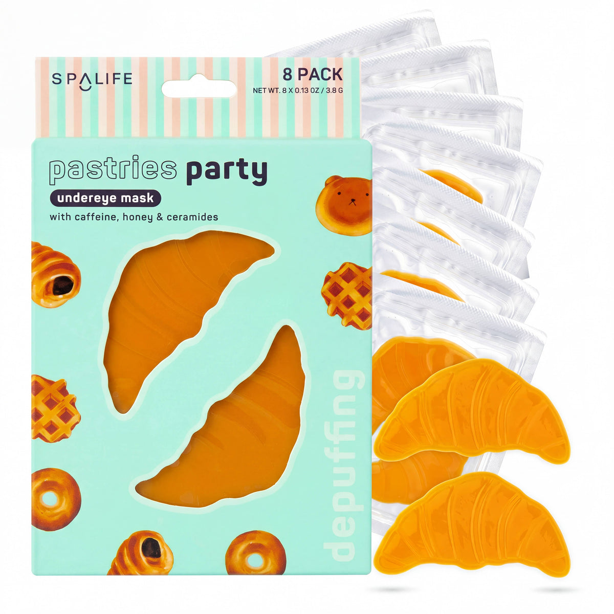 Croissant Depuffing Undereye Patches, 8 Pack