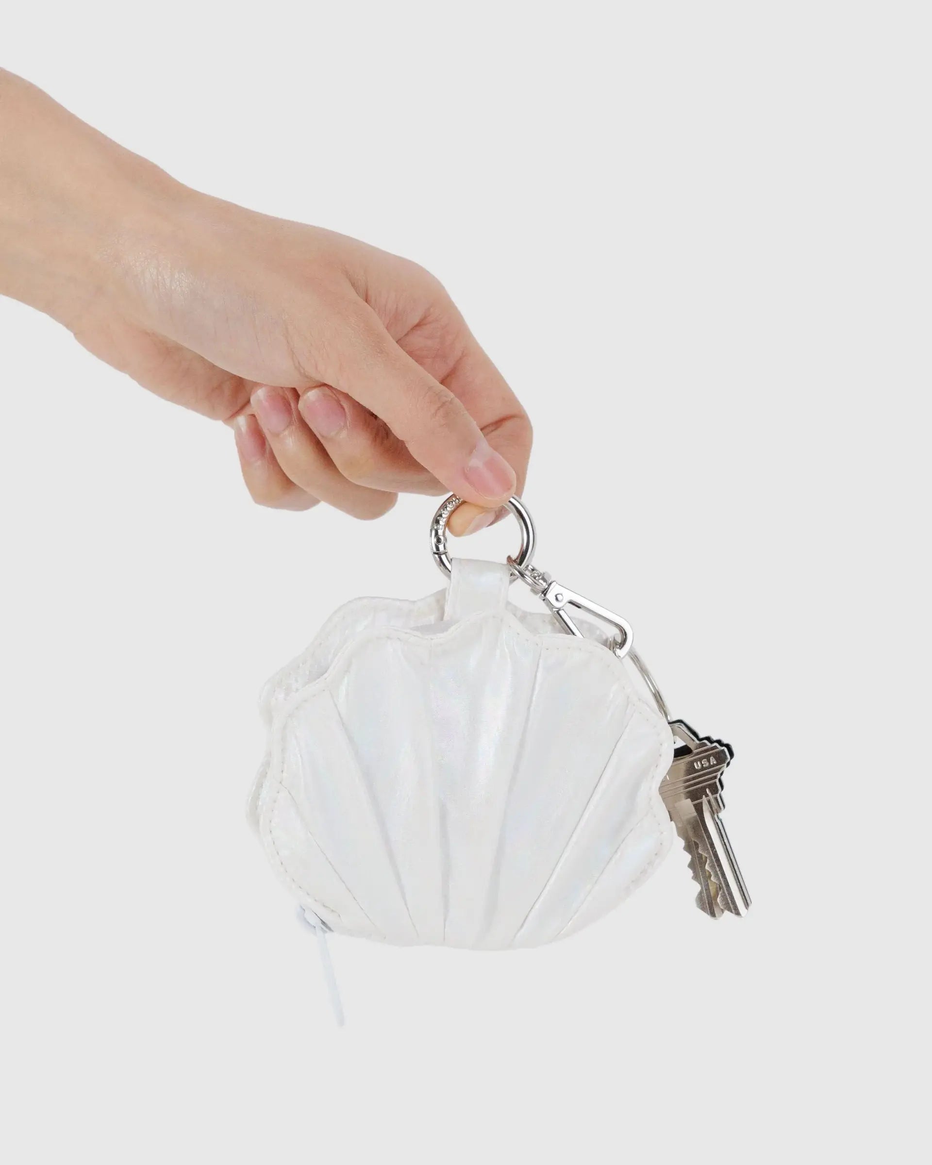 Metallic Shell Charm, White