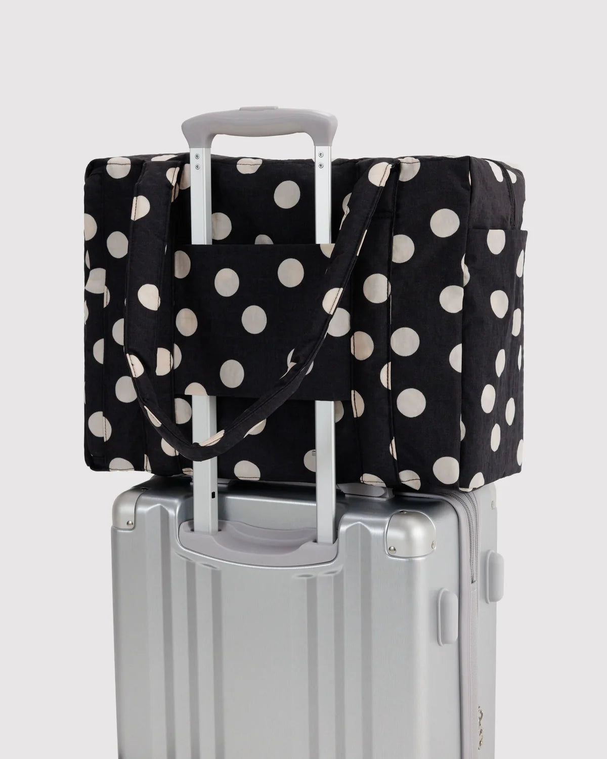 Small Cloud Carry-On, Black and Cream Polka Dot