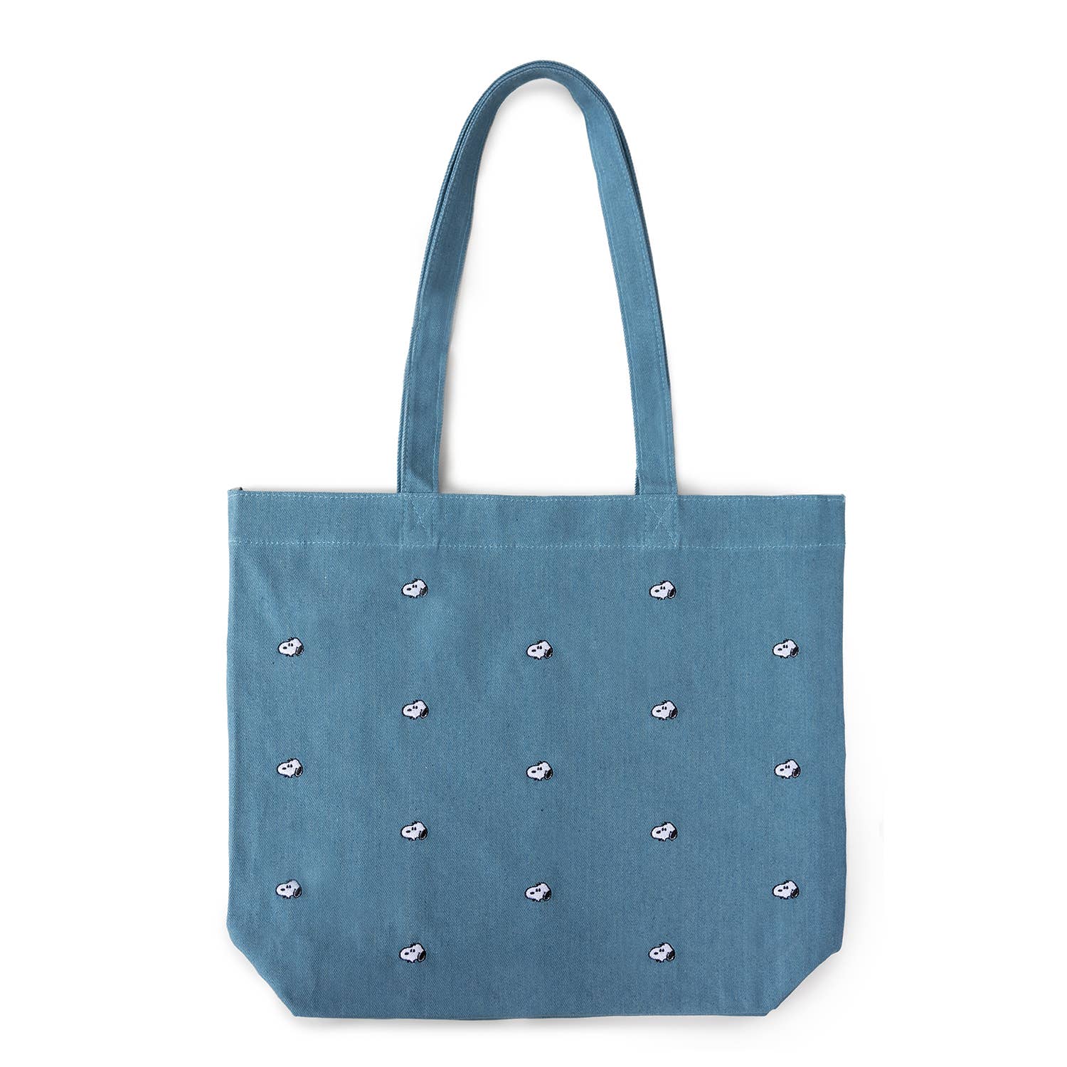 Snoopy Embroidered Tote Bag, Denim