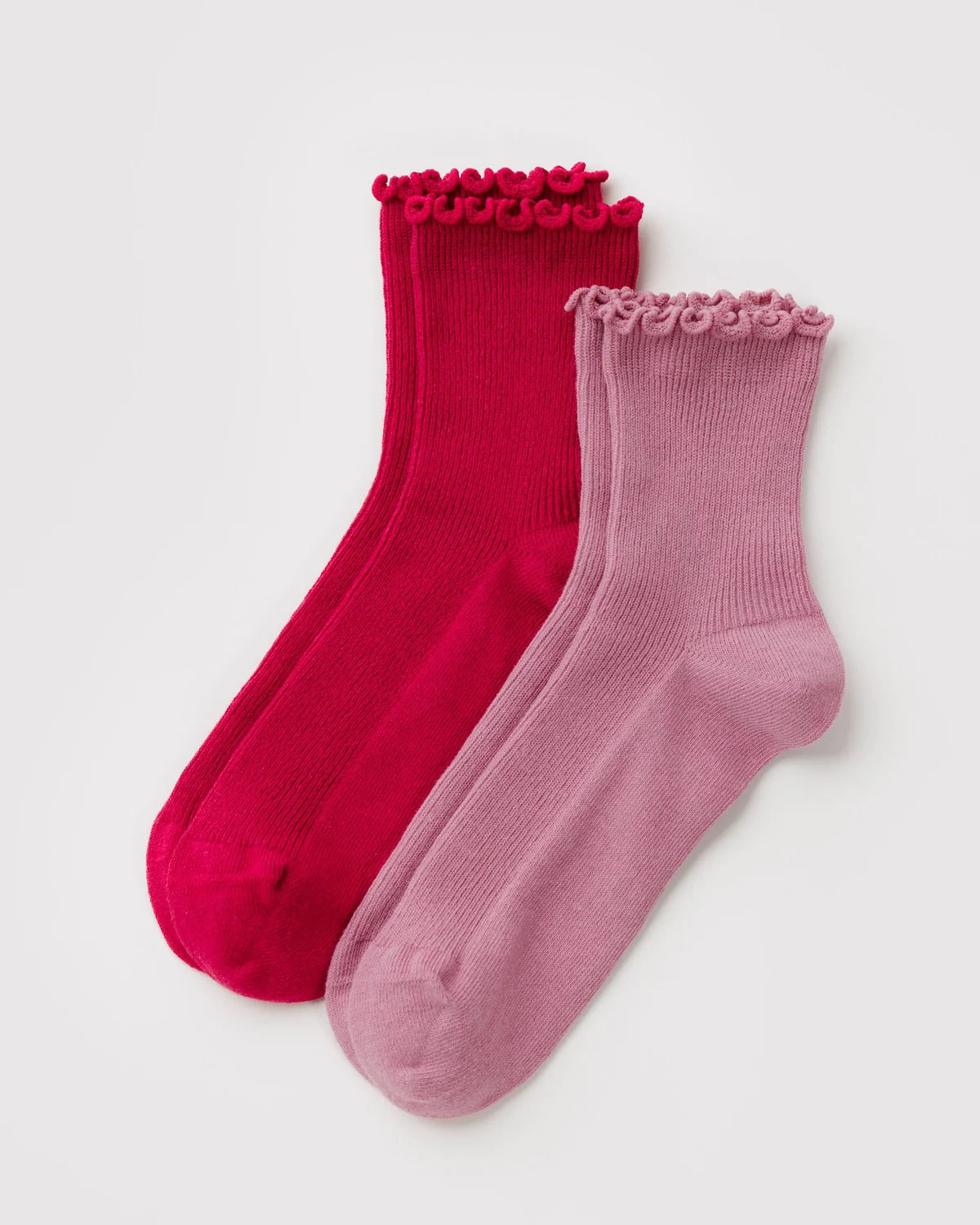 Lettuce Edge Sock Set of 2, Wild Plum & Cherry