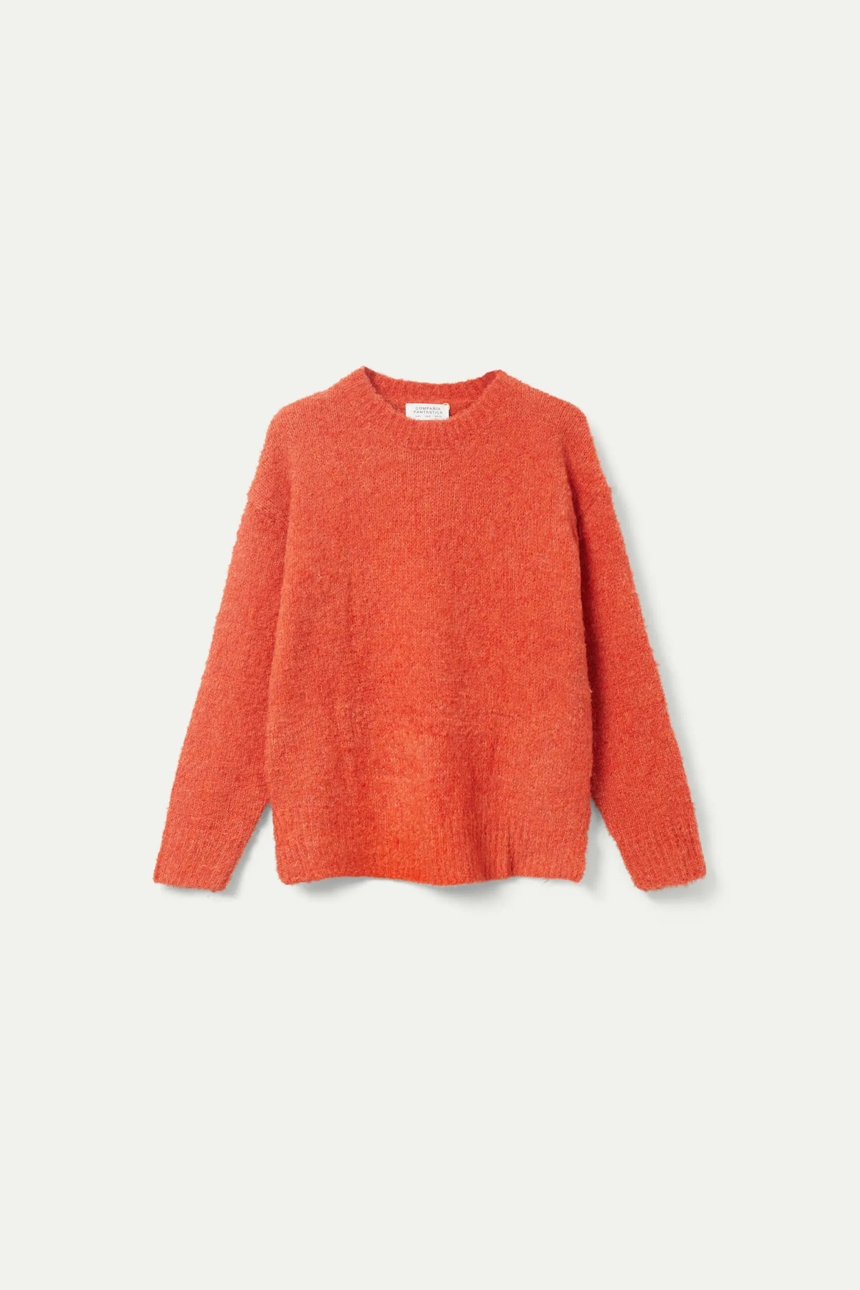 Orange Fluffy Knit Sweater