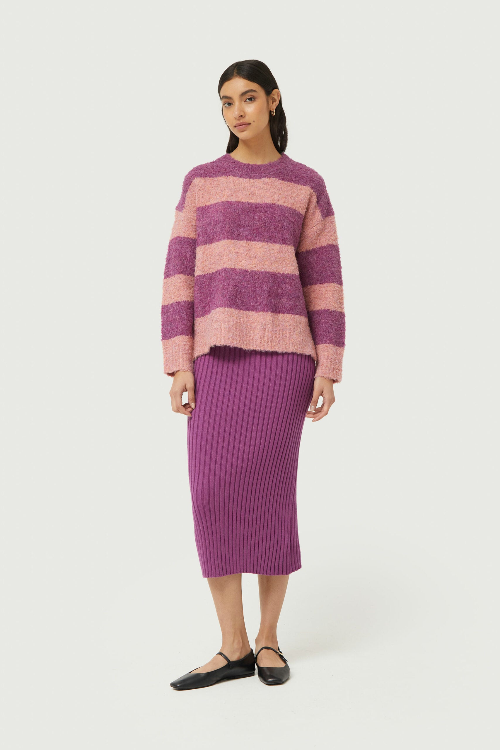 Striped Sweater, Pink & Purple