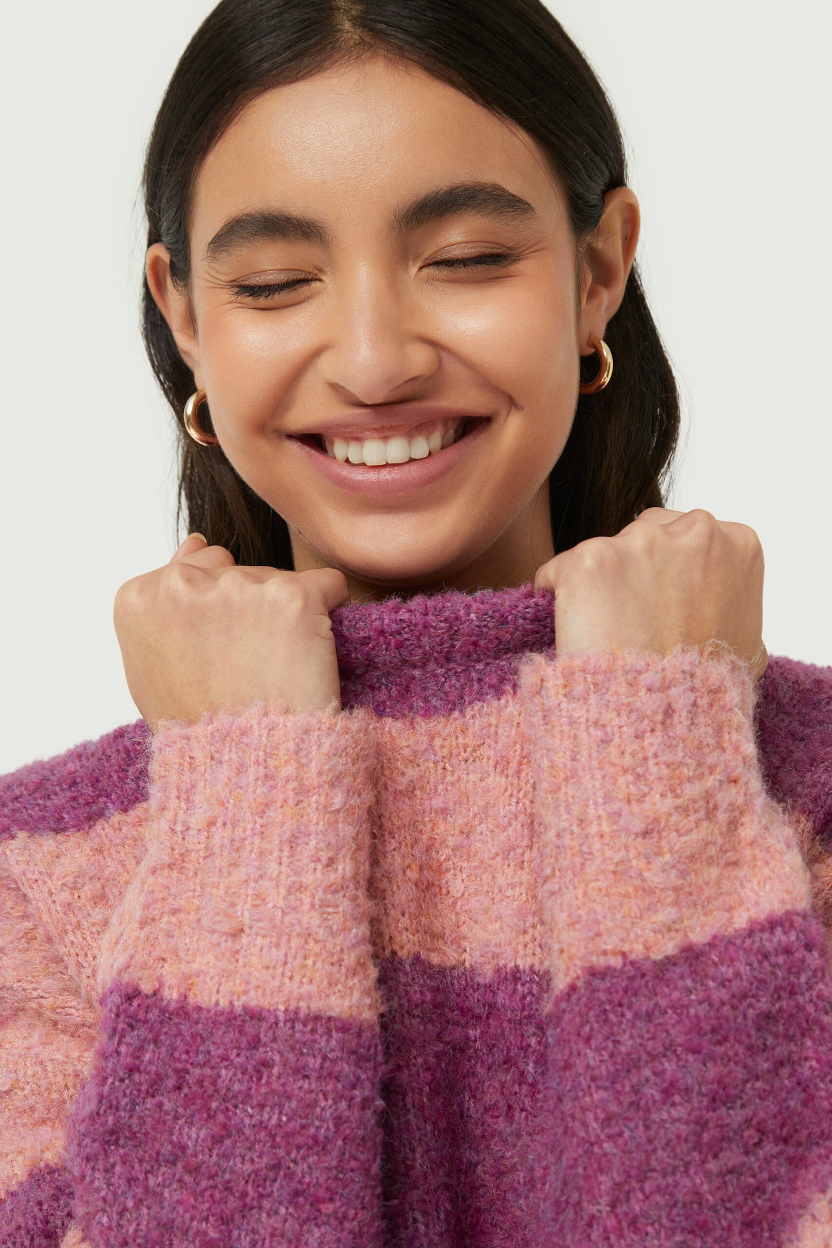 Striped Sweater, Pink & Purple