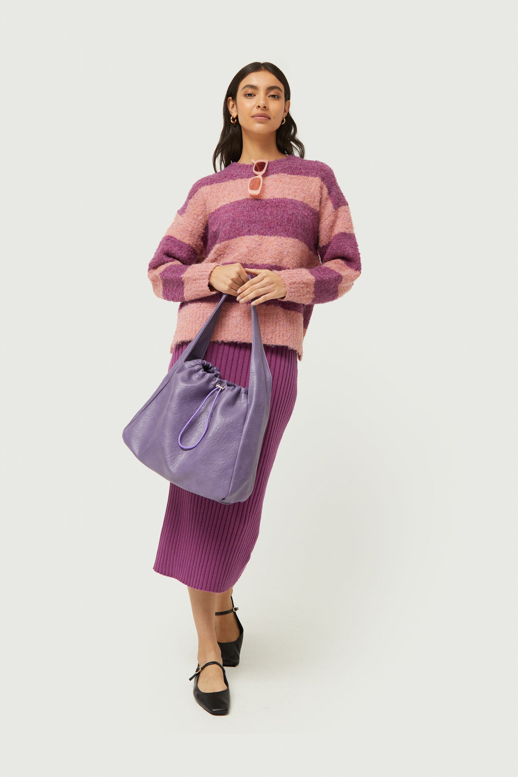 Striped Sweater, Pink & Purple