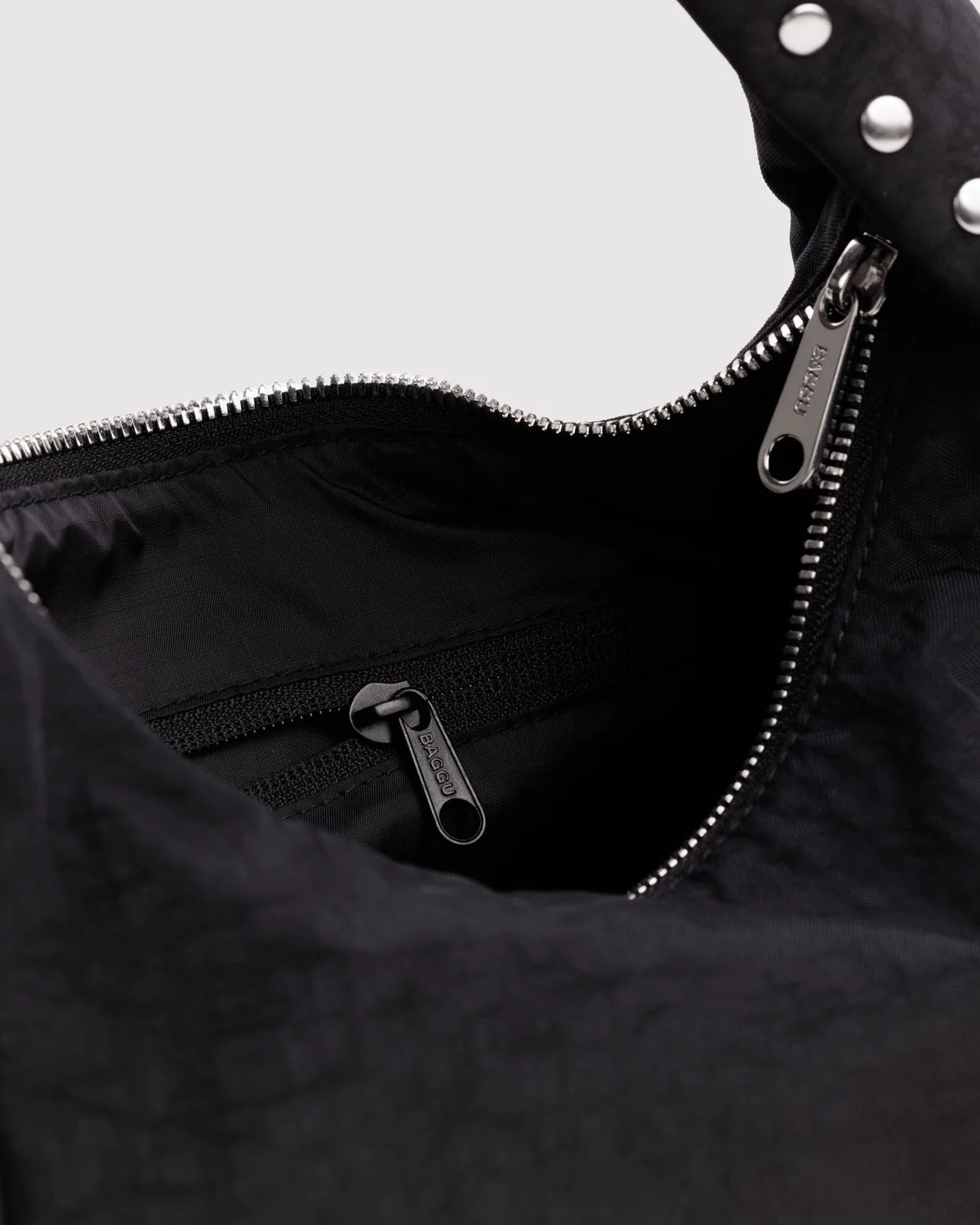 Small Nylon Meringue Bag, Studs