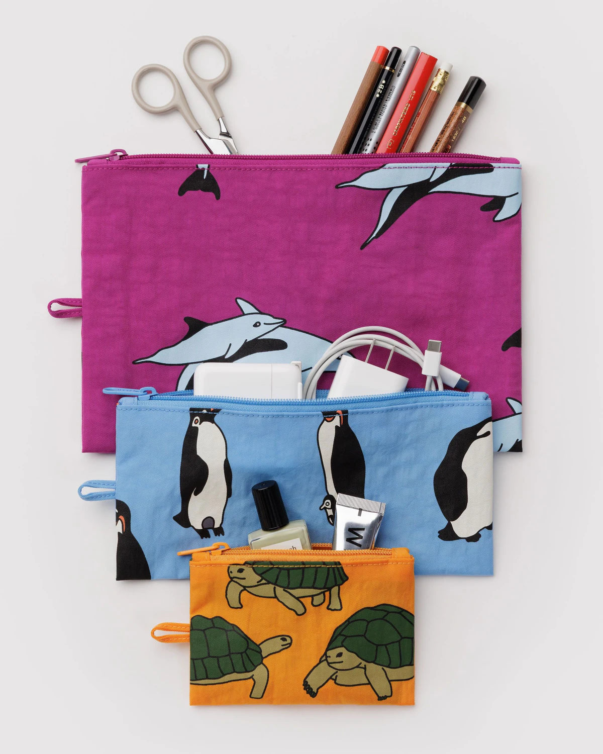 Flat Pouch Set, Vacation Animals
