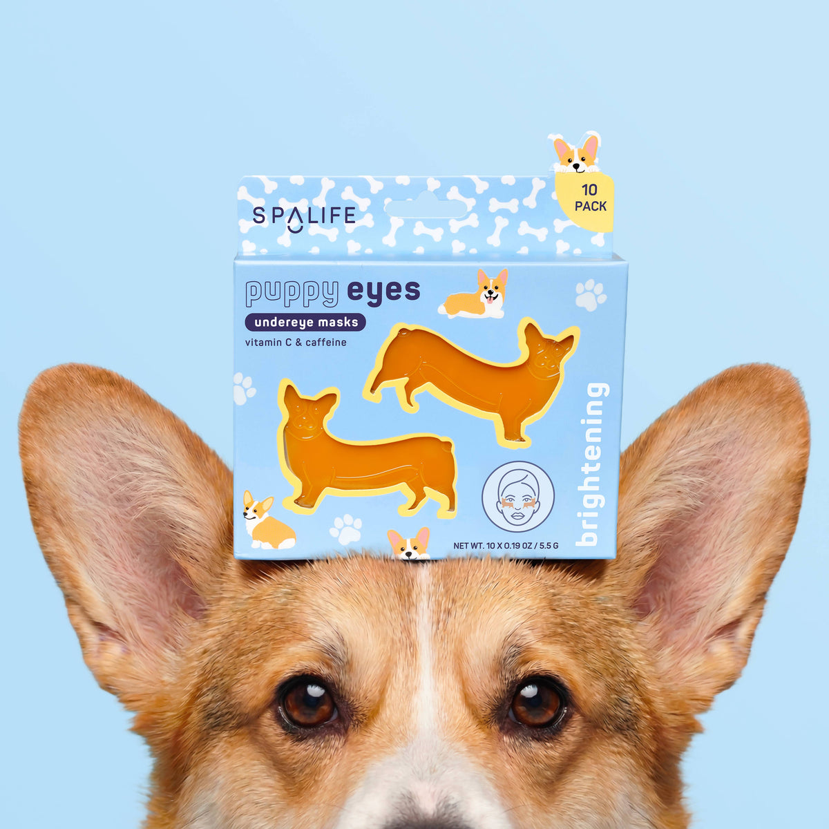 Corgi Shaped Brightening Eye Patches, 10 Pack