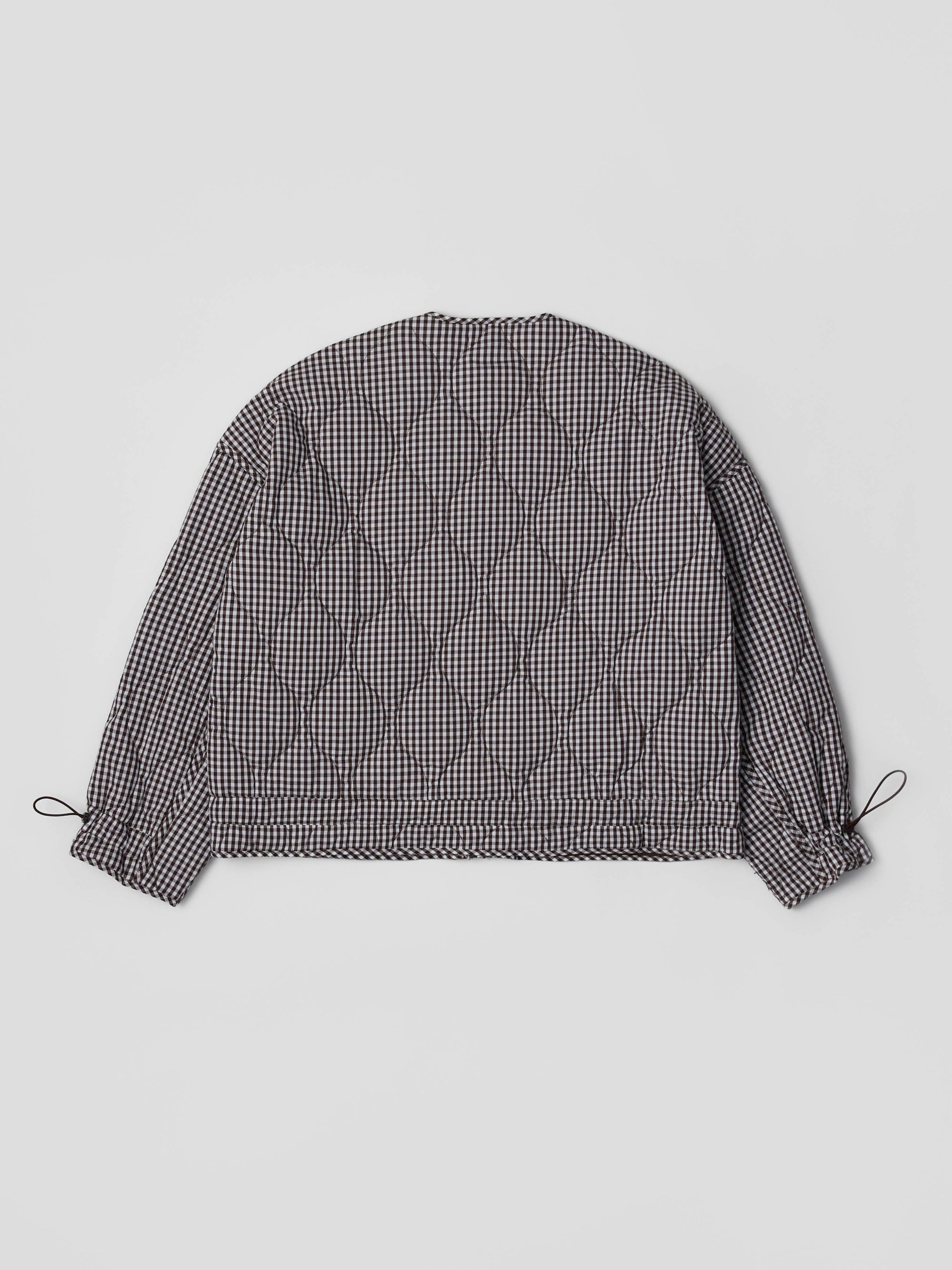 Quilted Gingham Jacket, Brown