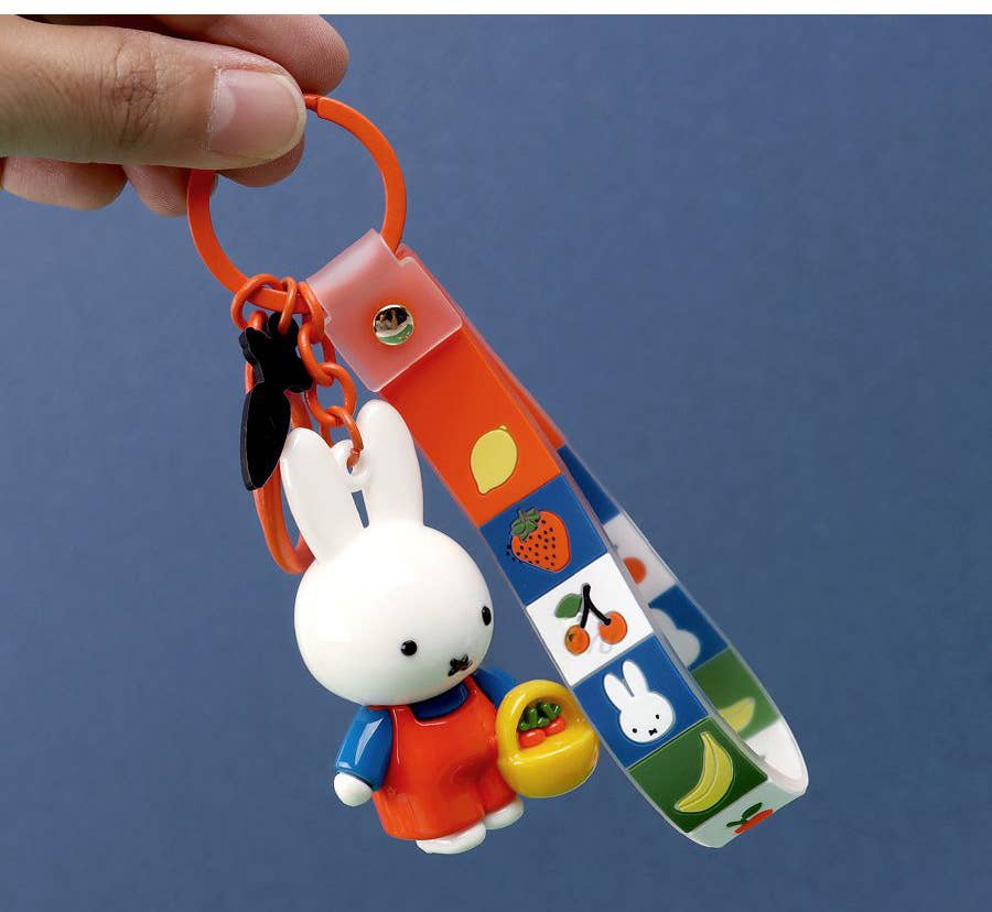 Miffy Figure Keyring & Charm – Pastel & Fruits
