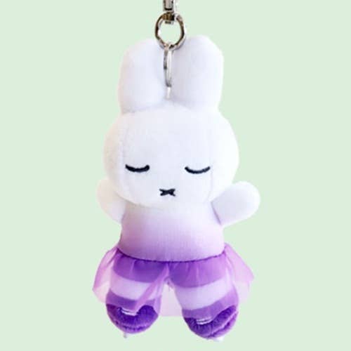 Miffy Figure Skater Keychain, Purple