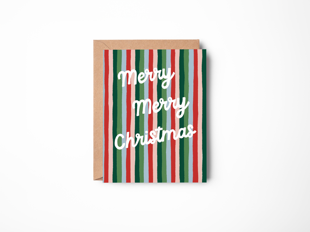 Merry Merry Striped Card