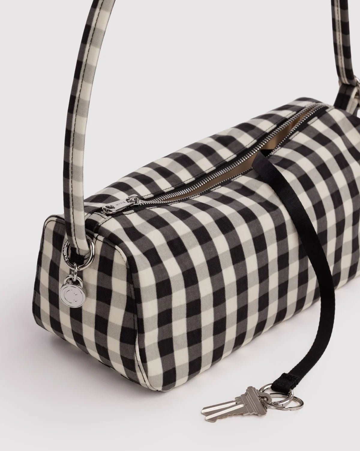 Nylon Loaf Bag, Black and Cream Gingham