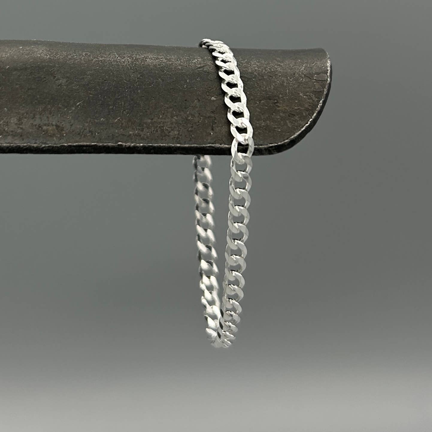 Sterling Silver Flat Curb Chain Bracelet