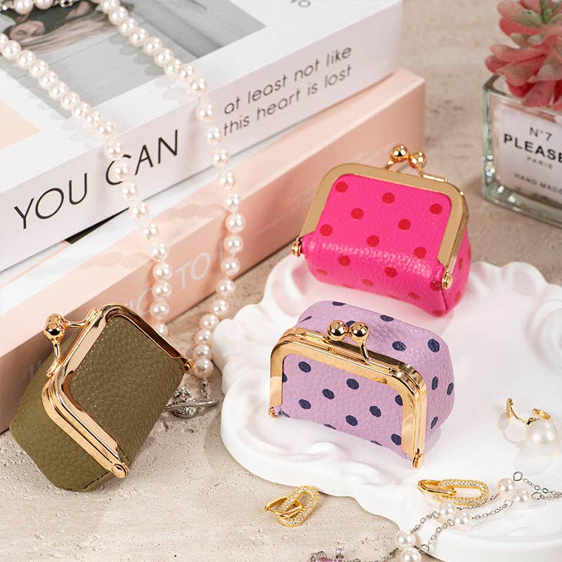 Mini Jewelry Case, Purple Polka Dot