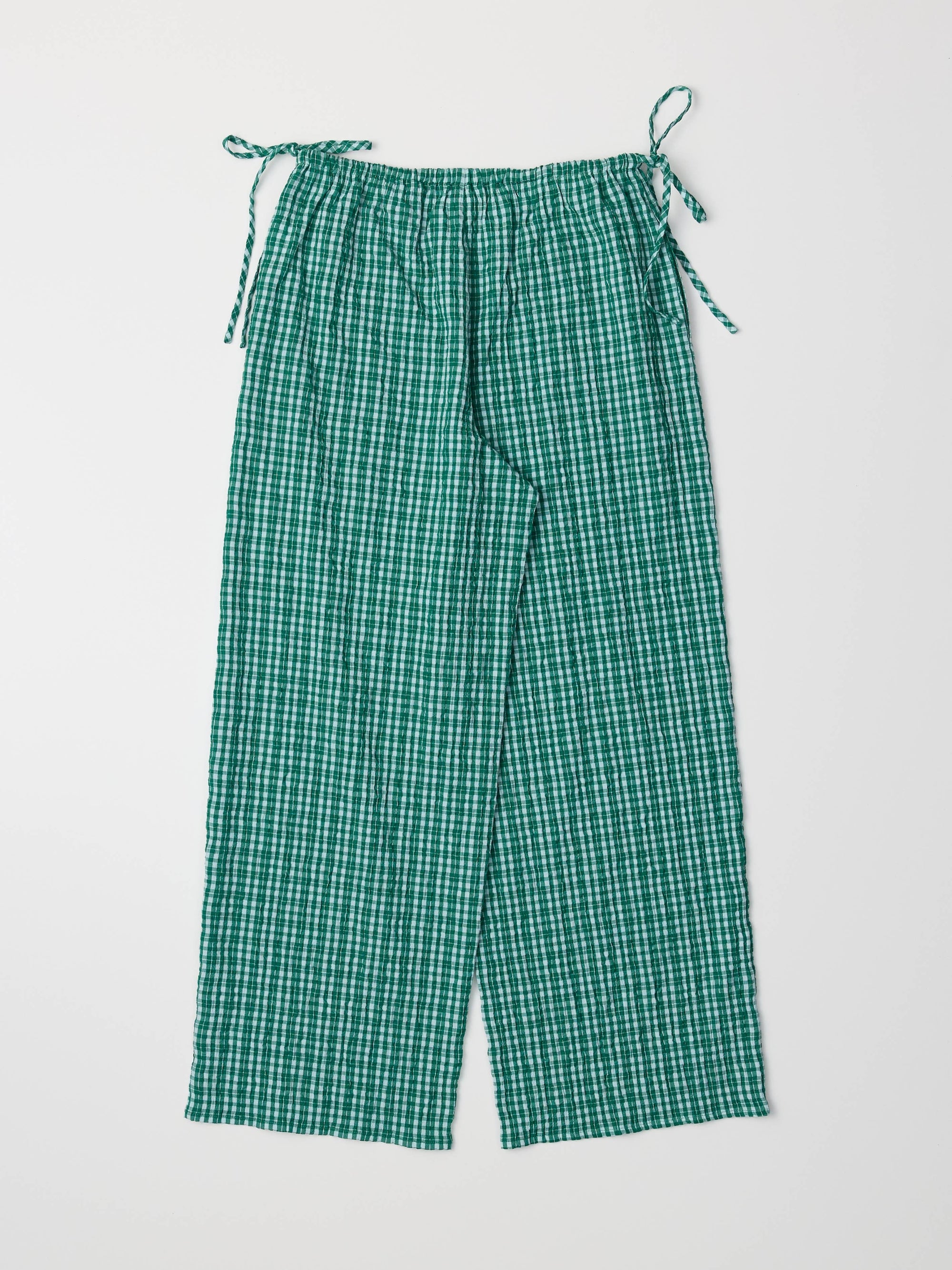 Plaid Wide Leg Pants, Green