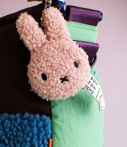 Miffy Flat Keychain, Teddy Pink