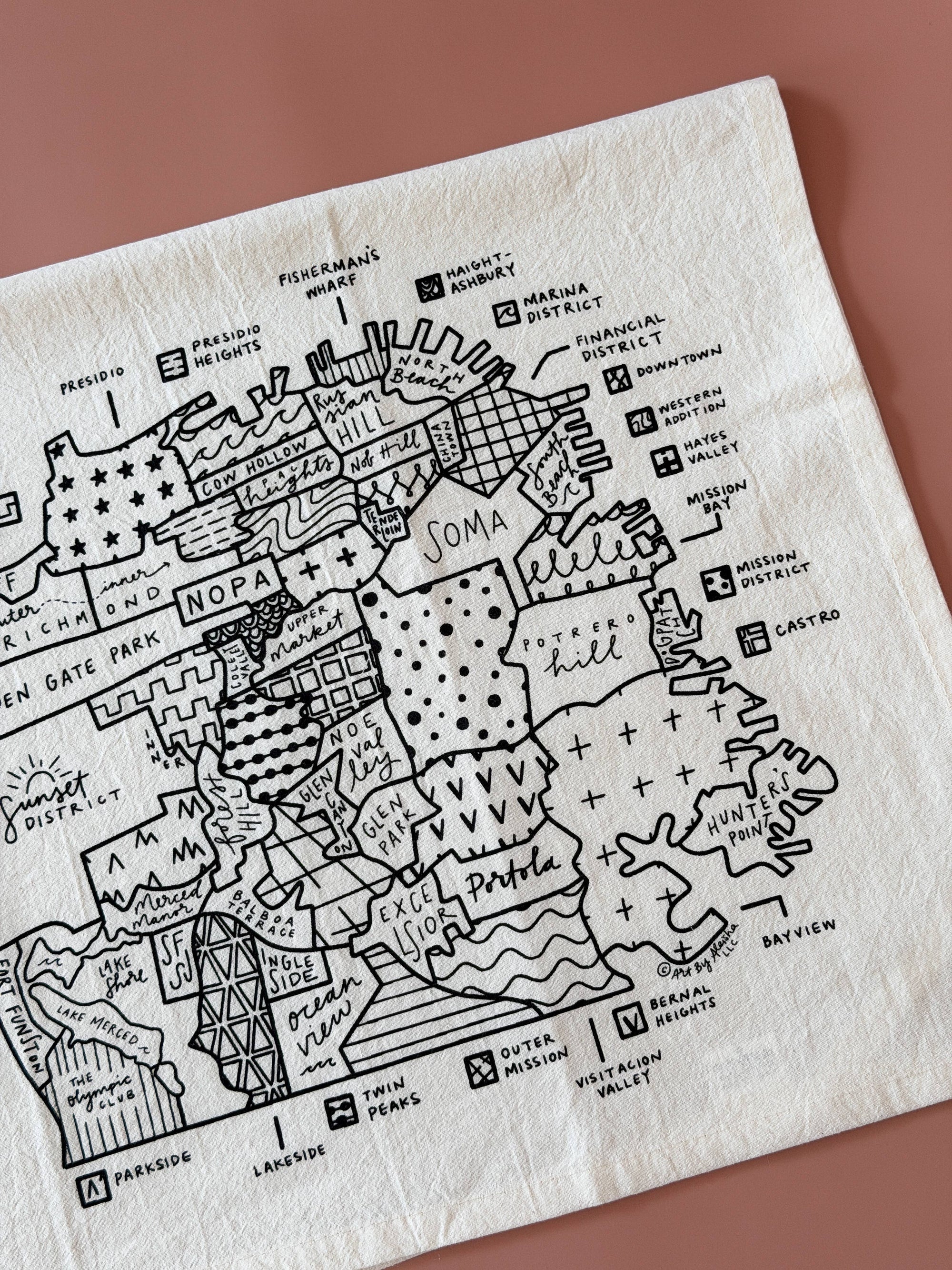 San Francisco Map Tea Towel