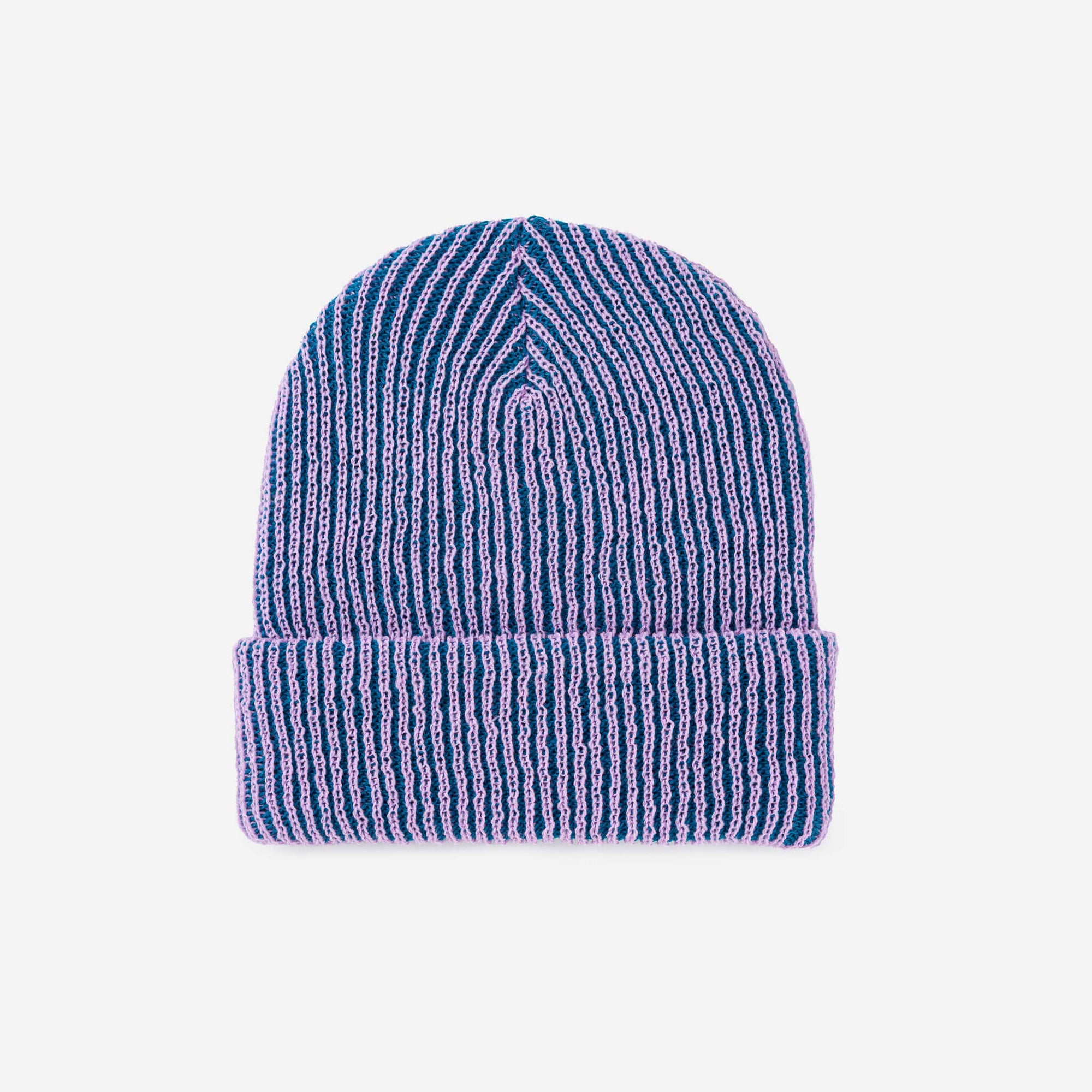 Simple Rib Beanie, Cobalt Rust