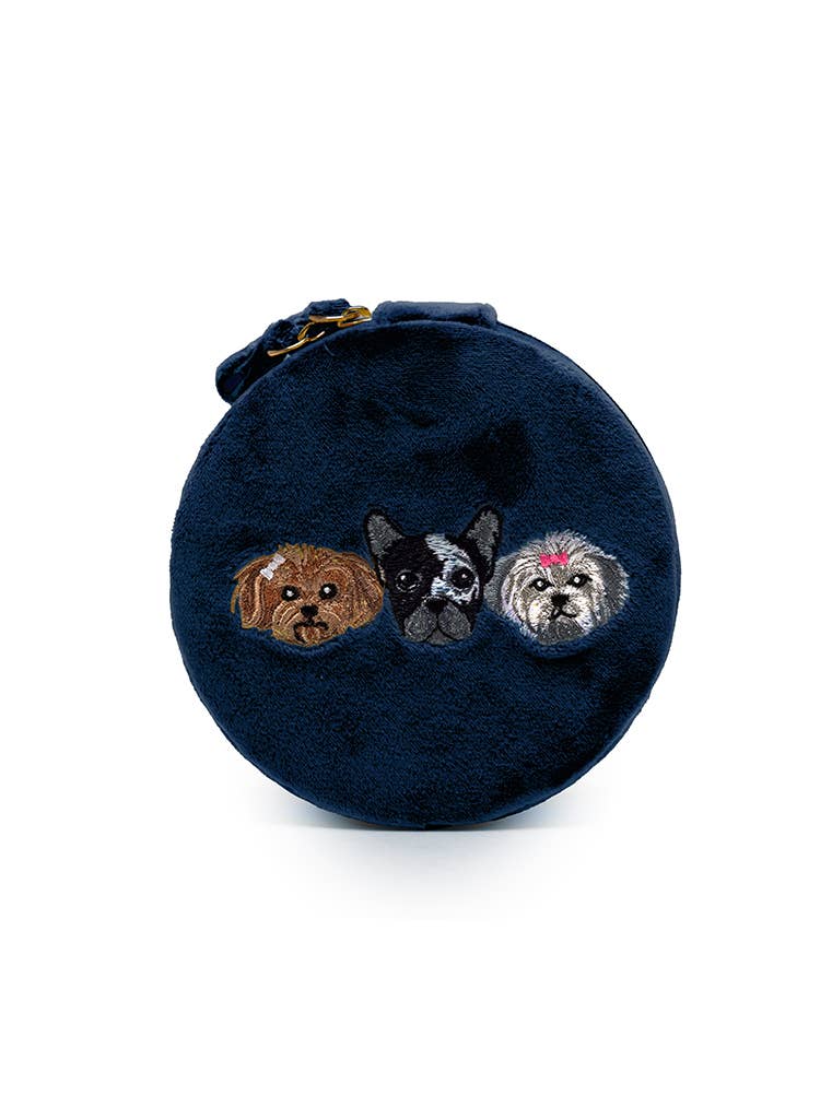 Jewelry Travel Organizer,  Navy Puppy Pals