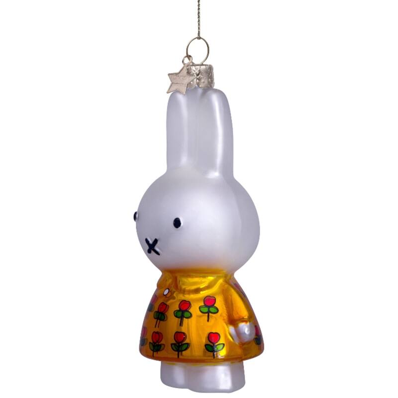 Miffy Yellow Tulip Dress Glass Ornament