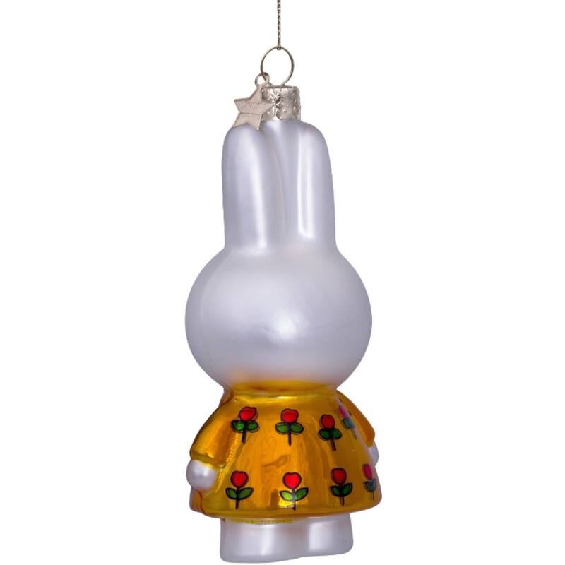 Miffy Yellow Tulip Dress Glass Ornament