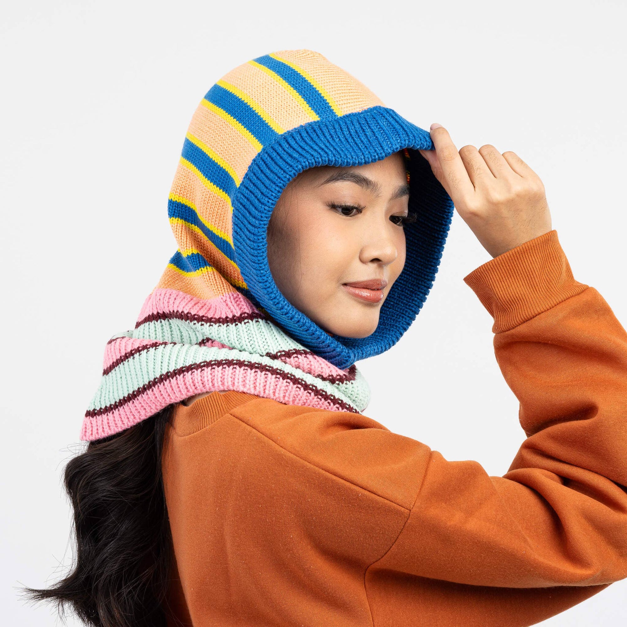 Stripe Balaclava, Poppy Stone Blue