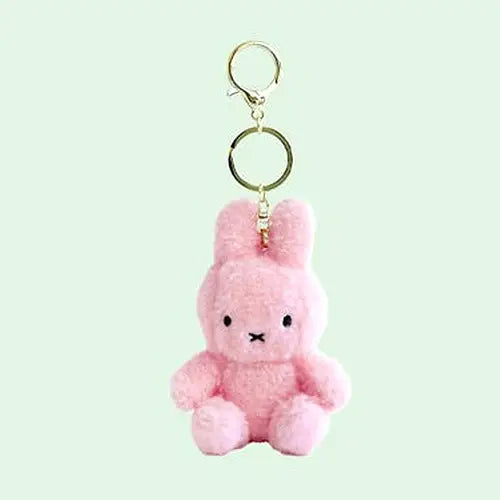 Fluffy Miffy Keychain, Pink
