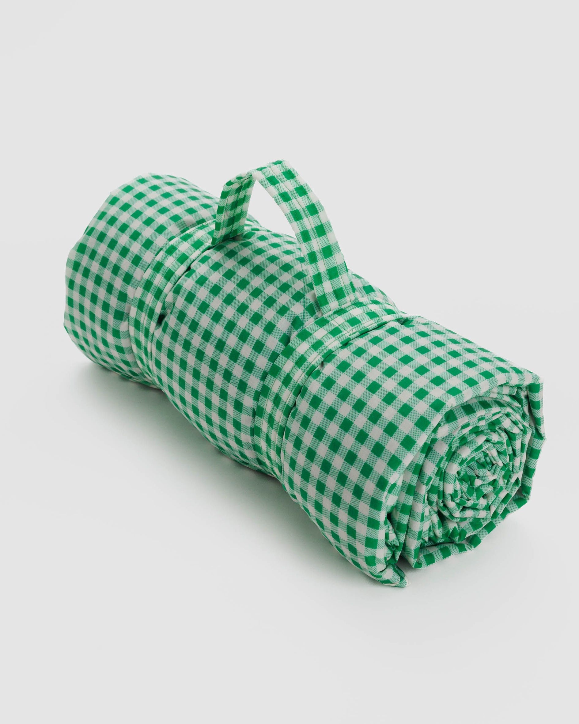Puffy Picnic Blanket, Green Gingham