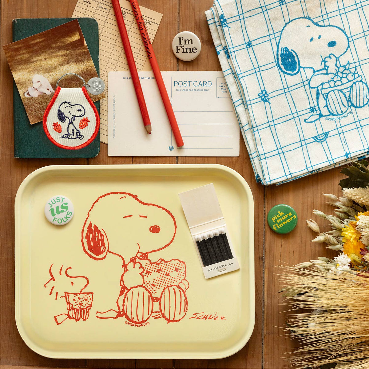 Snoopy Cherry Basket Tea Towel