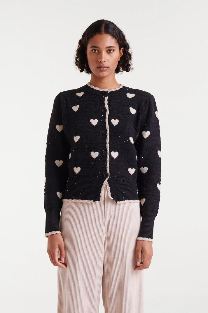 Black & White Heart Cardigan