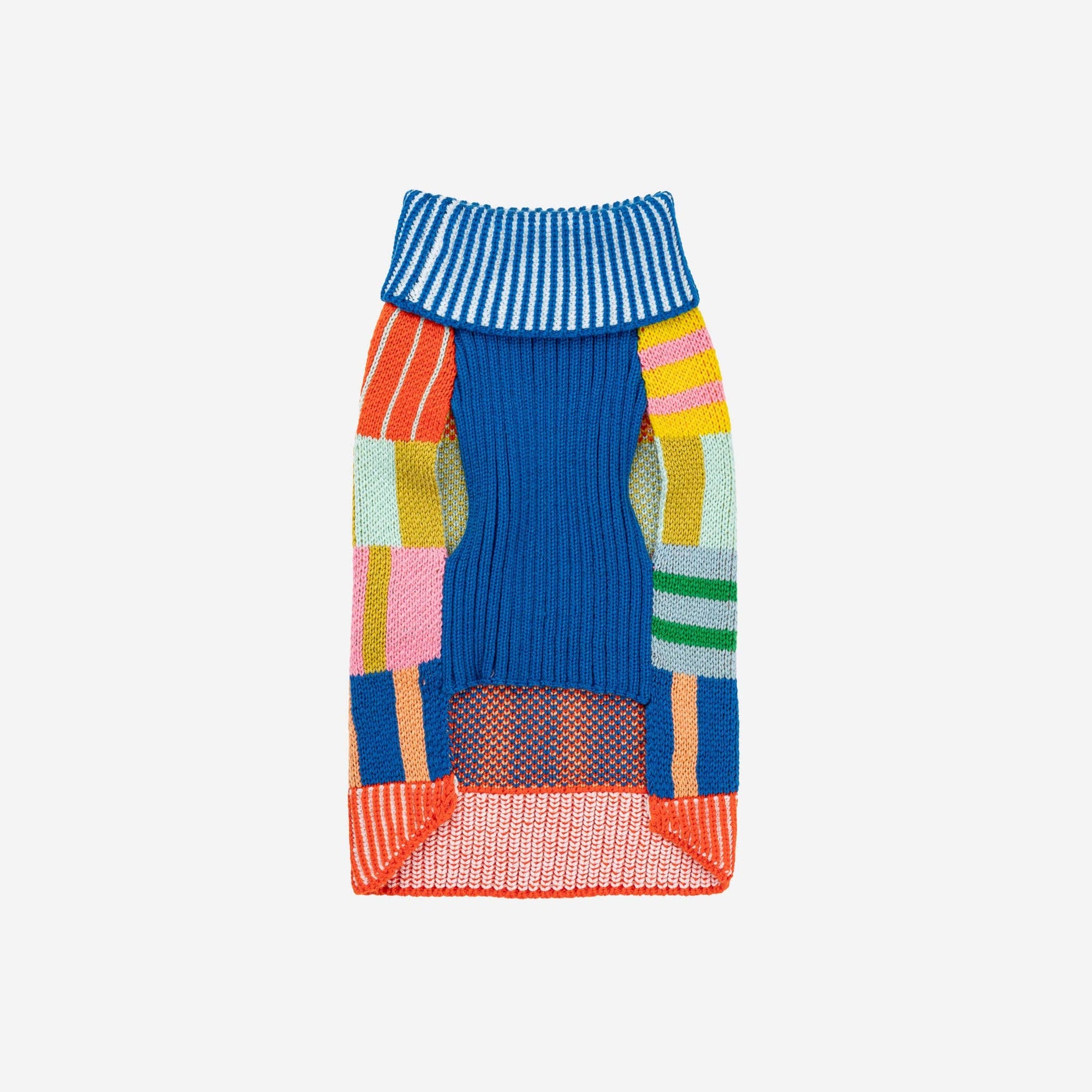 Patchwork Stripe Dog Sweater, Rainbow / L