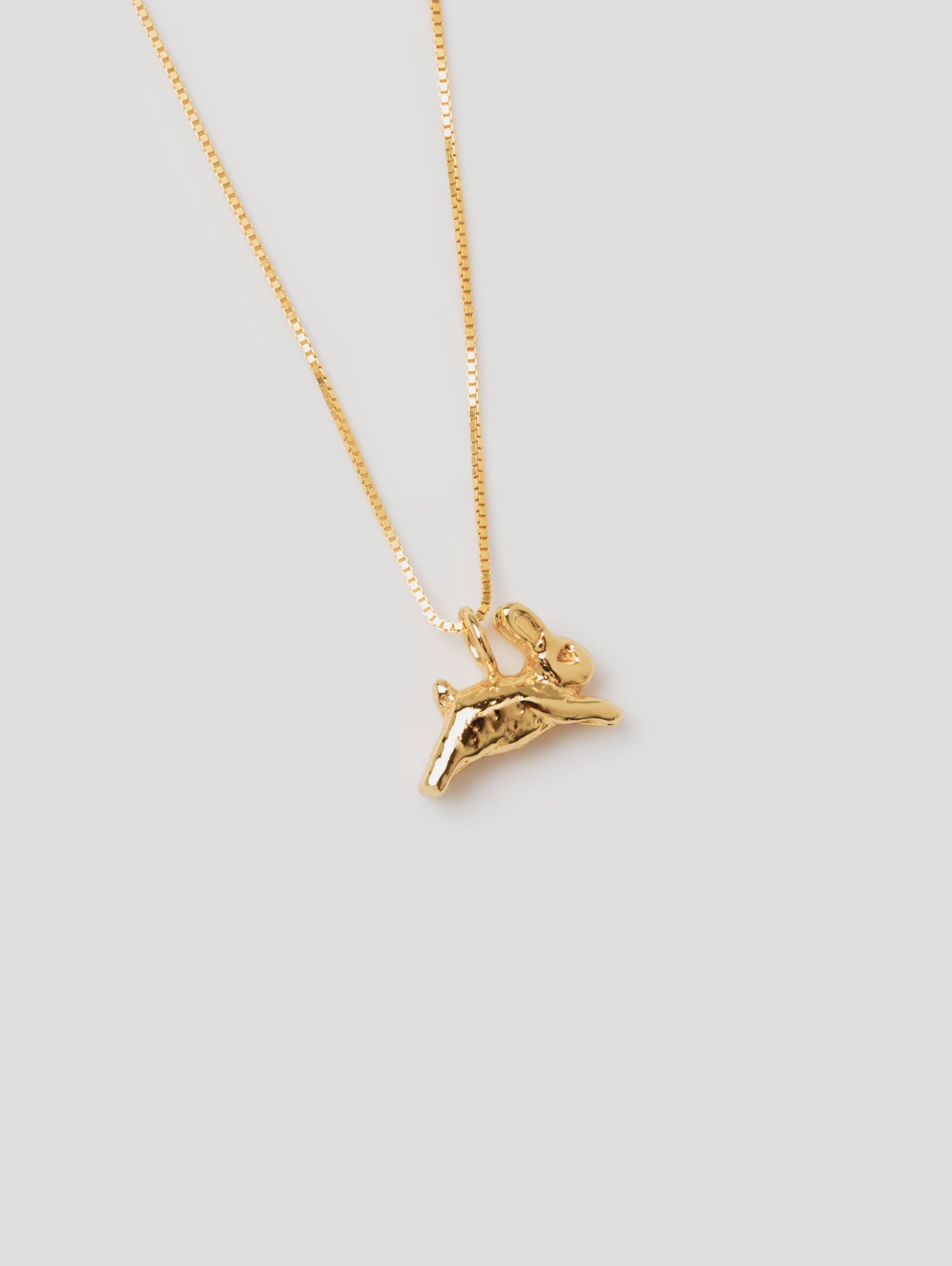 Bunny Charm Necklace in Gold