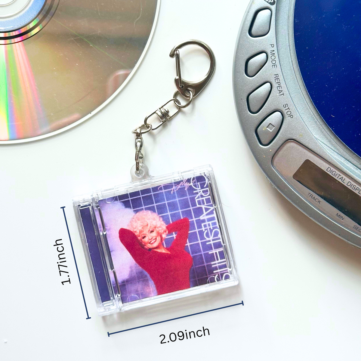 'Hit Clips' Mini CD Case Keychain, Dolly Greatest Hits, 9 to 5