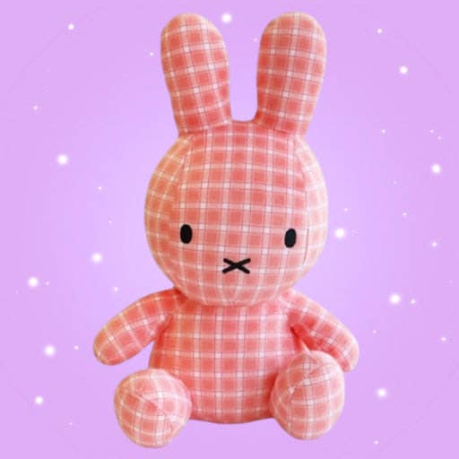 Miffy Classic Check Plush Doll, 30cm, Pink