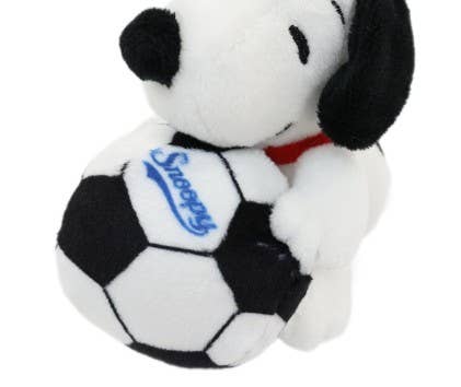 Snoopy Sports Ball Plush Keychain, Soccer