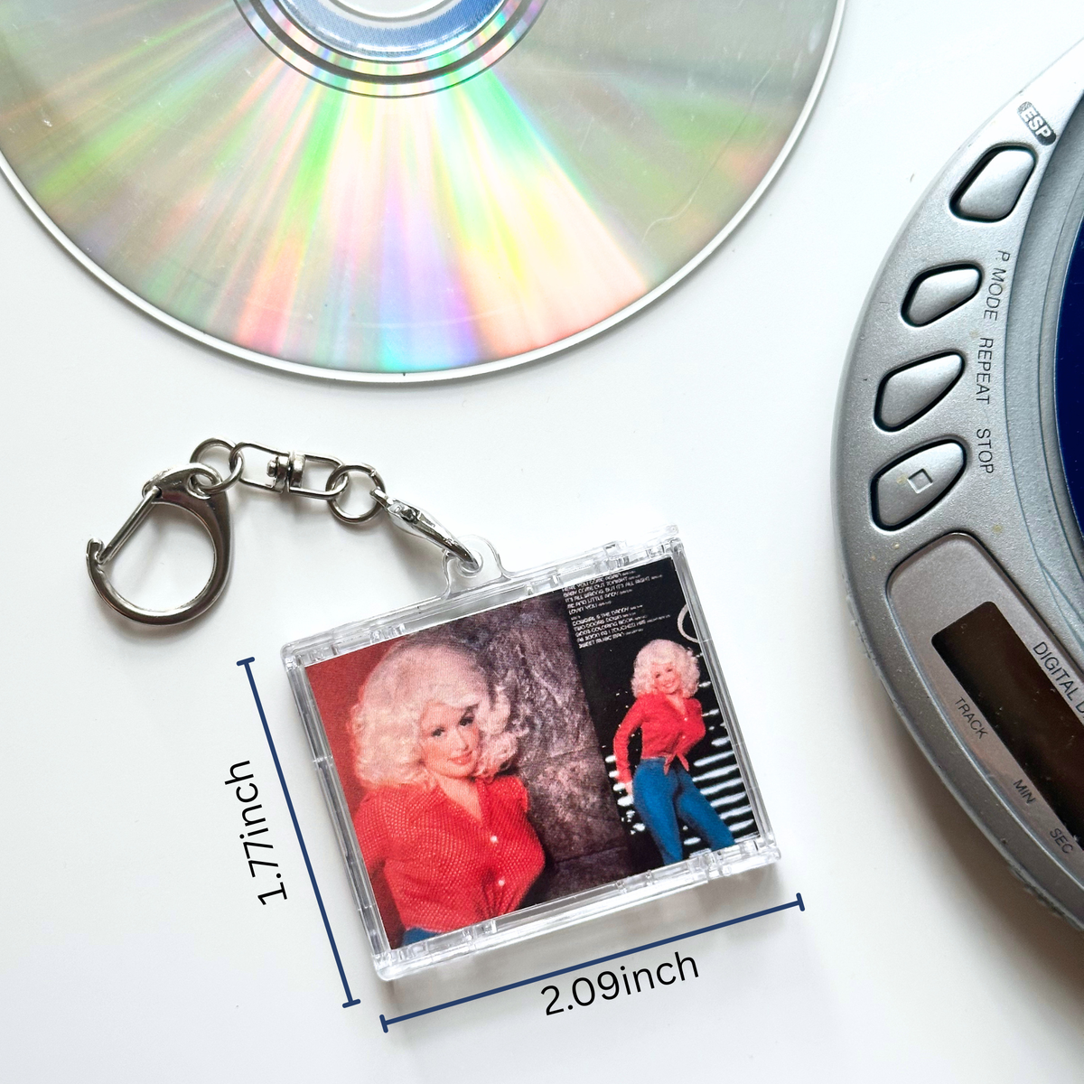 'Hit Clips' Mini CD Case Keychain, Dolly, Here You Come Again