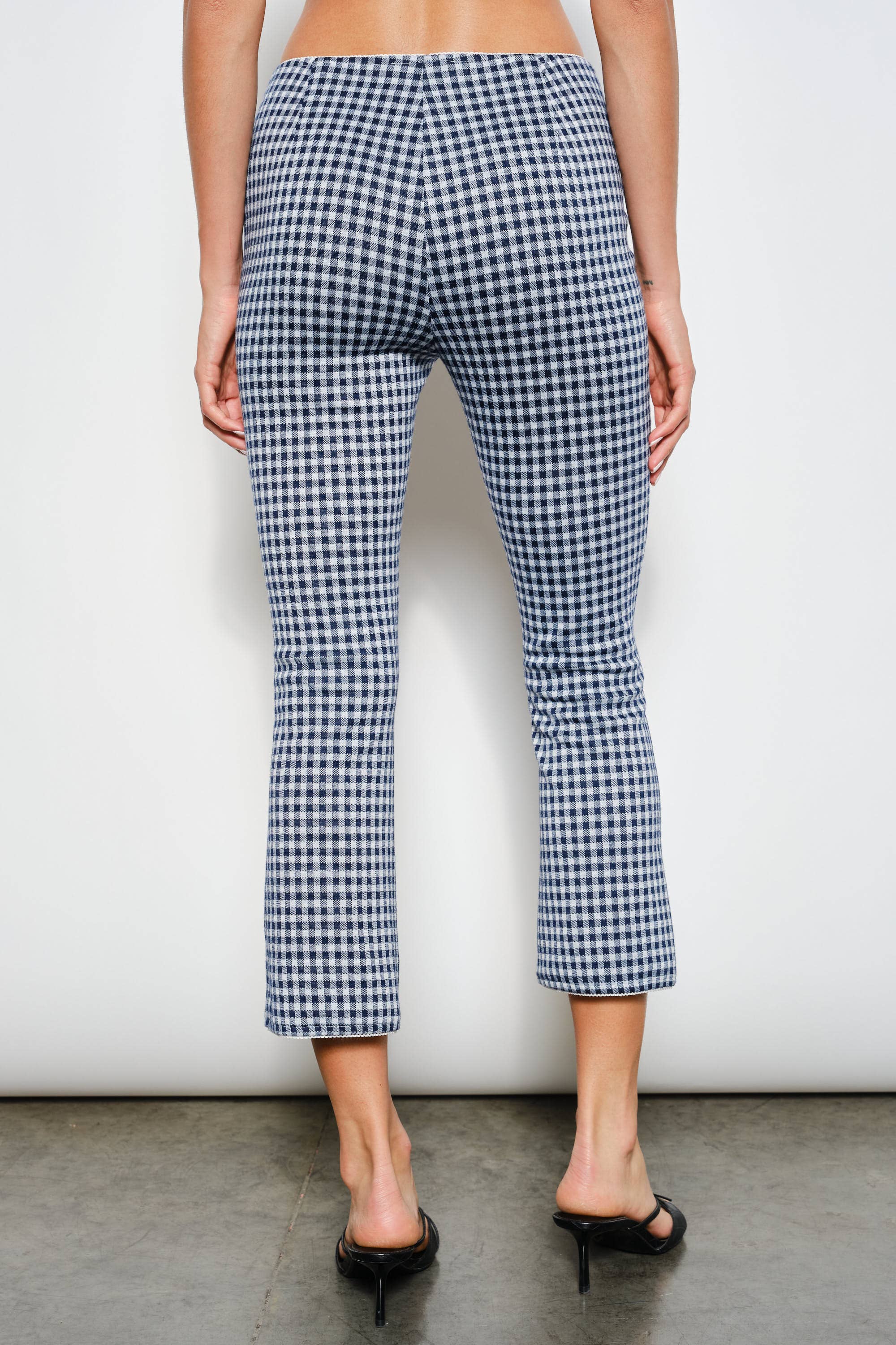 Capri Pants, Navy Gingham