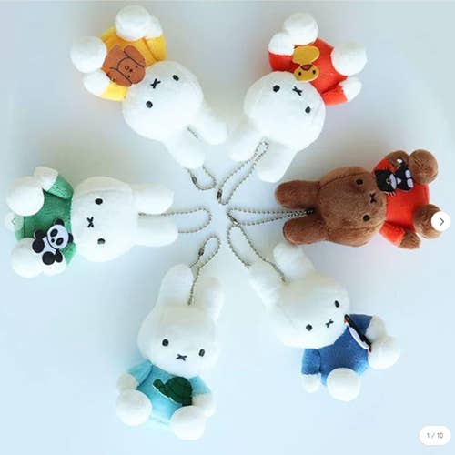 Miffy with Panda Plush Keychain