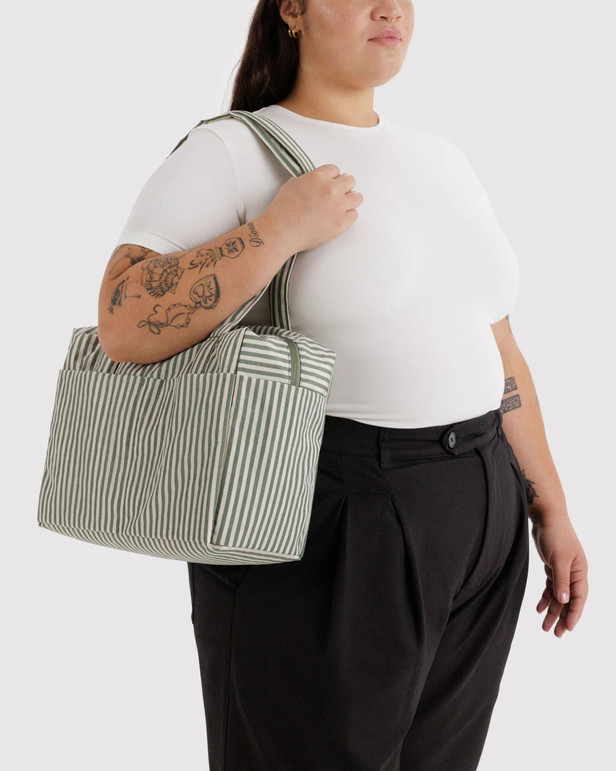 Everyday Cloud Bag, Sage Stripe