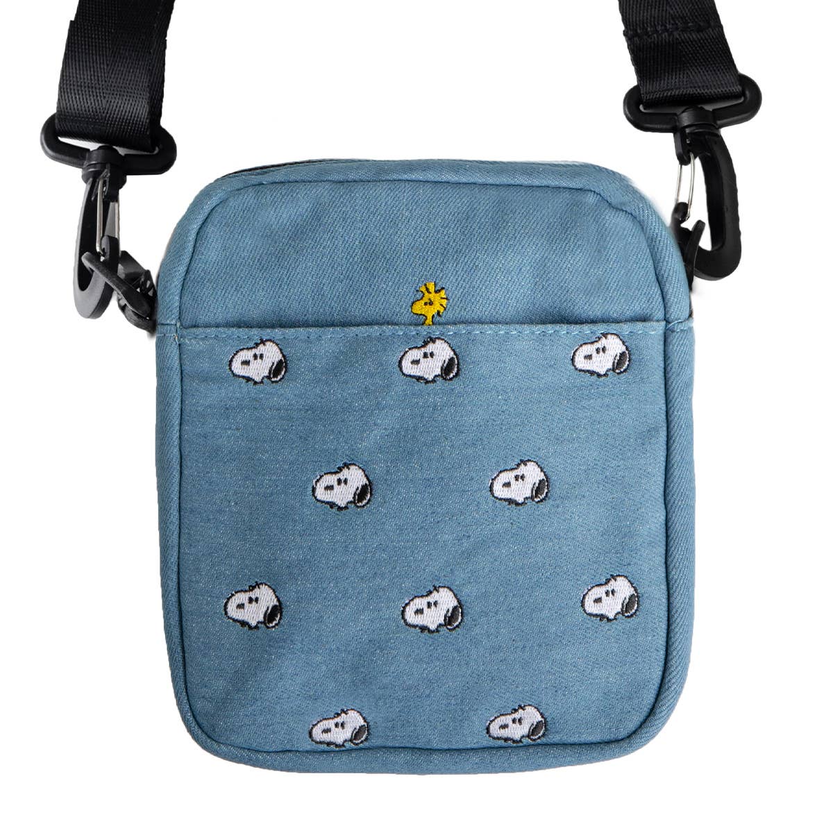 Snoopy Embroidered Crossbody Bag, Denim