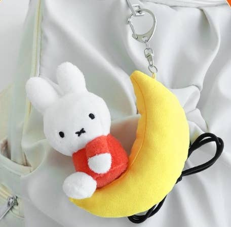 Miffy on Moon Plush Keychain