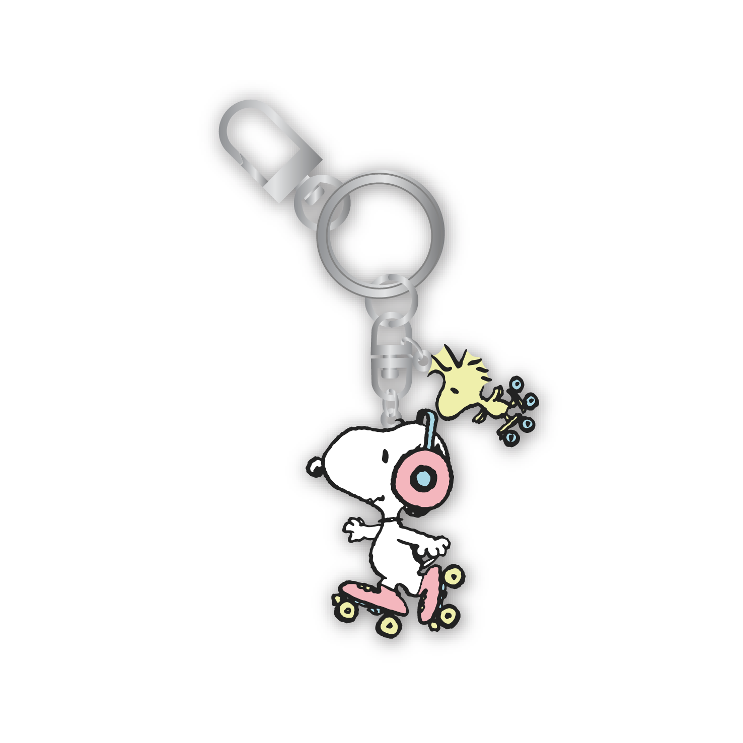 Snoopy & Woodstock Roller Skating Keychain