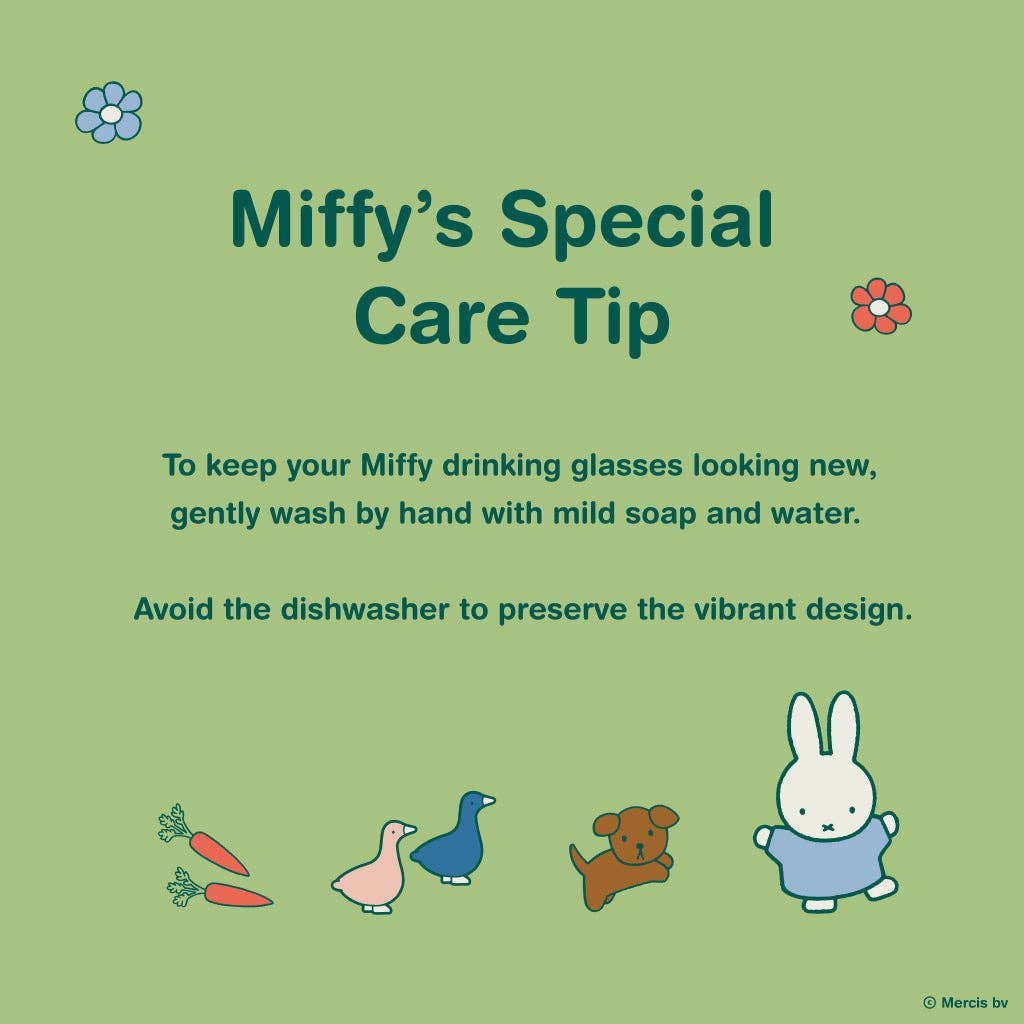 Miffy Spring Drinking Glass with Straw