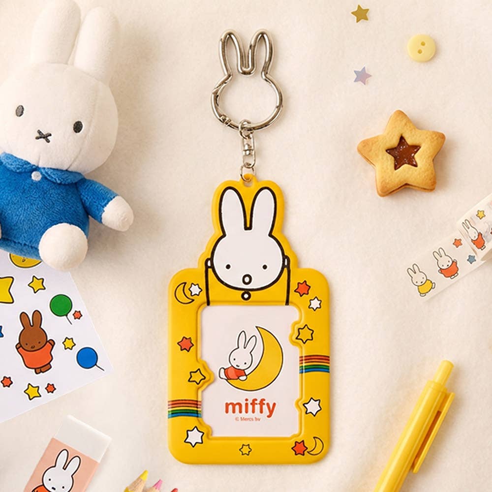 Miffy Photo Card Holder Keychain, Yellow